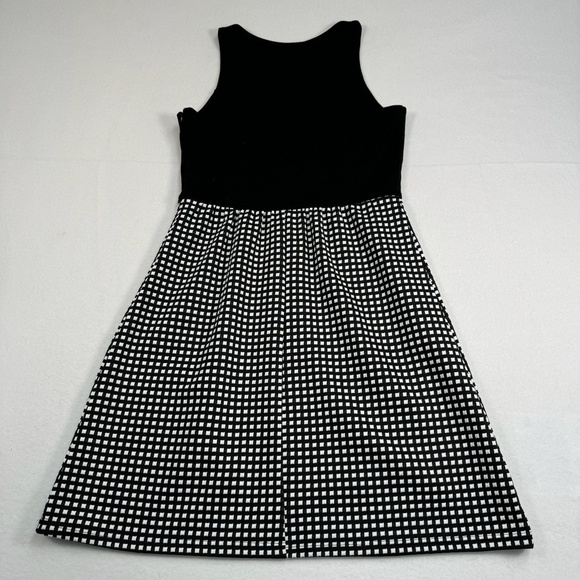 Tabitha Black White Check Print Sleeveless Mini Dress Womens Size 6 Zip Closure - Picture 2 of 10